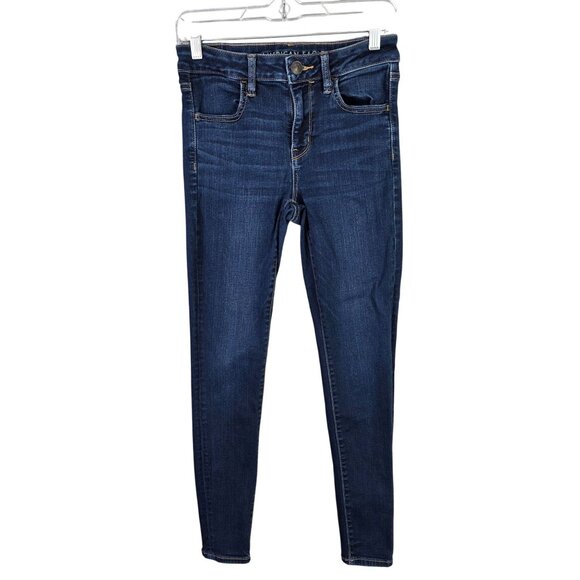 Womens American Eagle Blue Jegging Next Level Stretch Hi Rise Regular Fit Size 8 - Picture 1 of 10